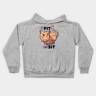 If I Fit I Will Sit Funny Cat Gift Kids Hoodie